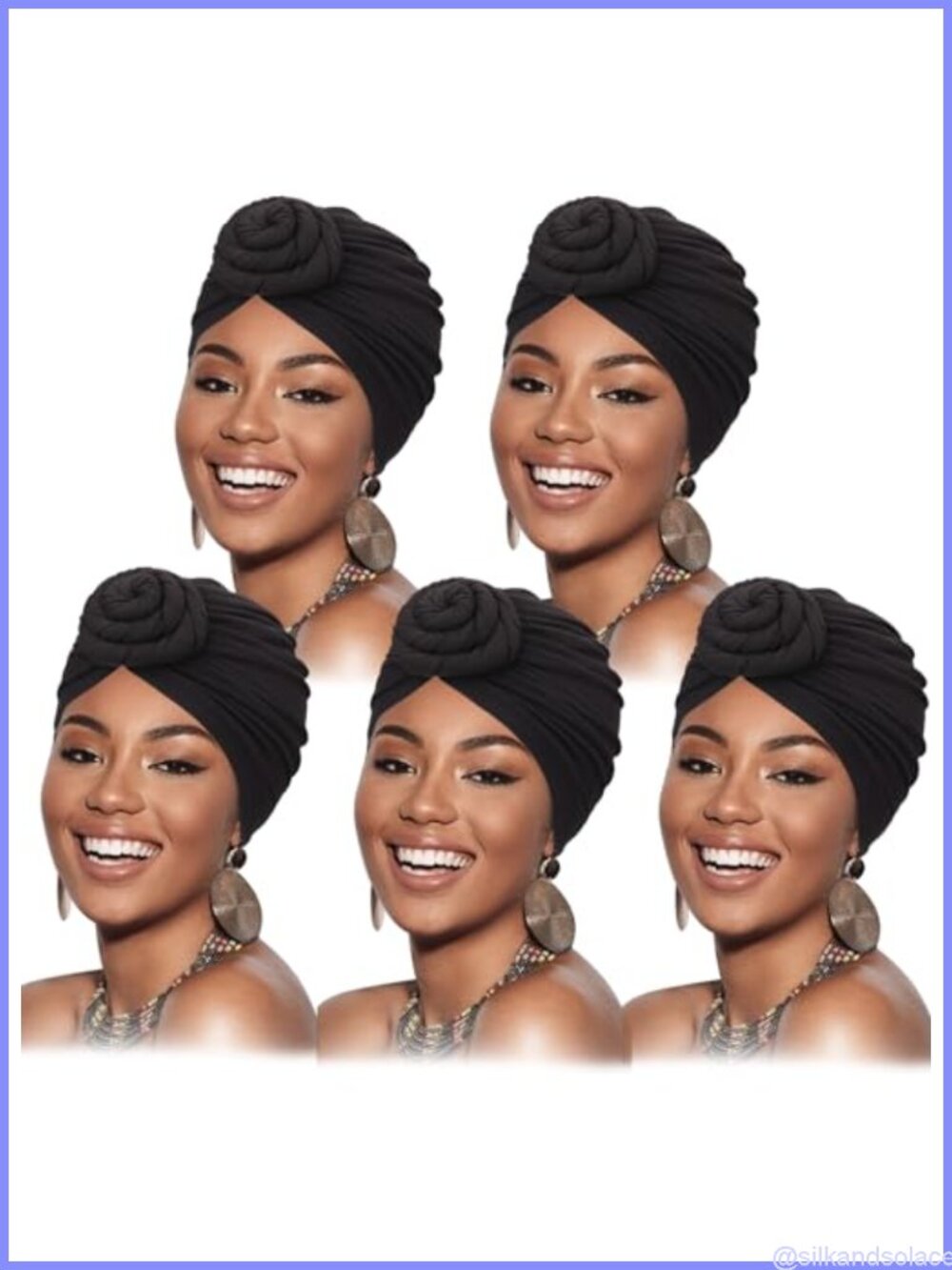 Pre-Knotted Knotted Headwraps Cotton Spandex Turban Beanie Hair Covers